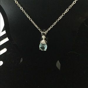 Sterling silver gemstone necklace in the blue